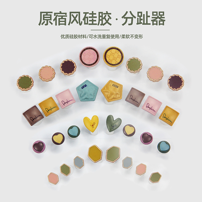 Estilo japonés herramienta de separador de uñas del dedo del pie elegante Daisy barroco silicona suave separador salón de uñas