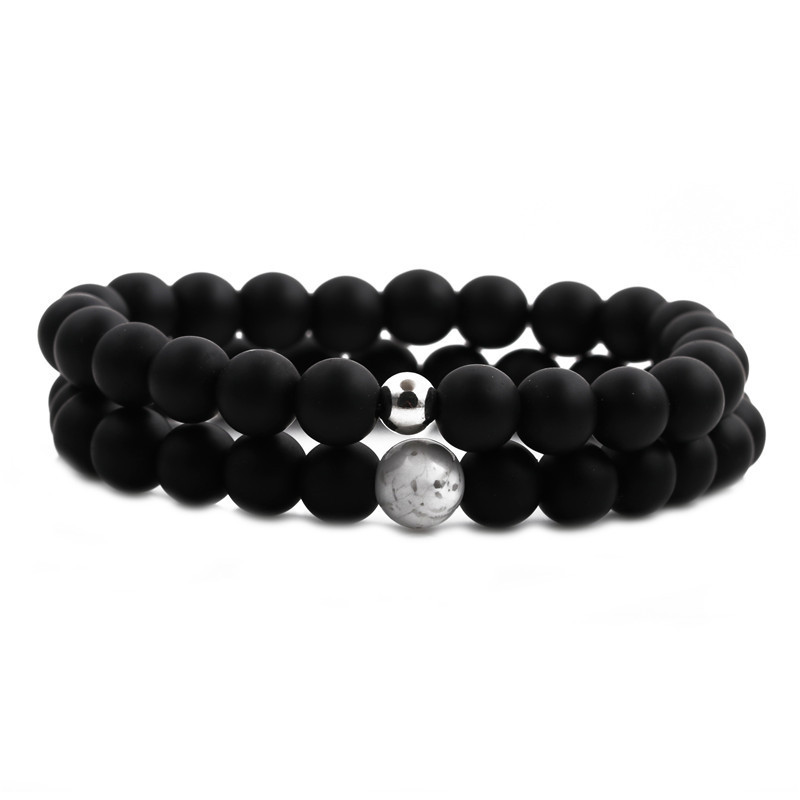 Creative new 8mm frosted stone white turquoise bracelet