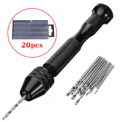 20-piece set of straight handle twist drill high-speed steel black tool set hand twist drill hand tool drilling drill bit