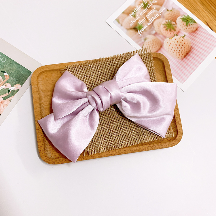 Gentle Spring Color  Temperament Satin Bow Hairpin French Top Clip Hairpin Back Head Clip Hair Accessories  Wholesale Nihaojewelry display picture 9