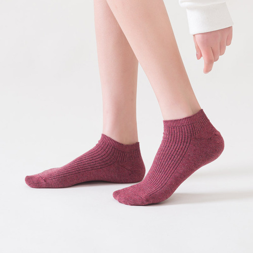 High-end pure cotton women's boat socks, pure cotton socks for women, anti-pilling and deodorant women's socks, individually packaged, solid color socks