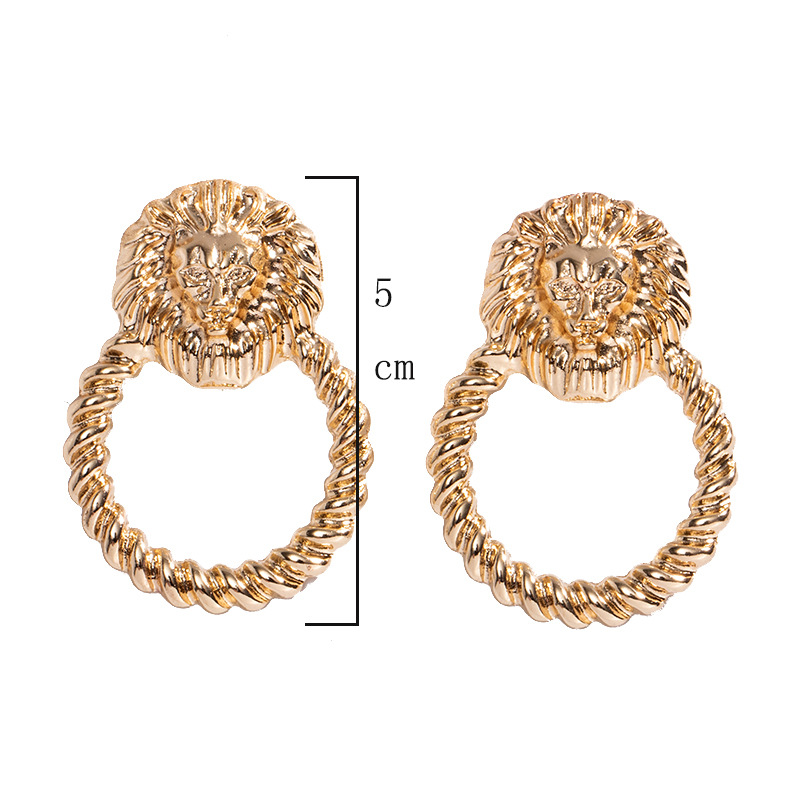 Lion  Retro Fashion Trend Earrings Wholesale Nihaojewelry display picture 1