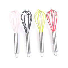 10-inch manual silicone egg beater stainless steel handle egg mixer household egg beater manual milk frother