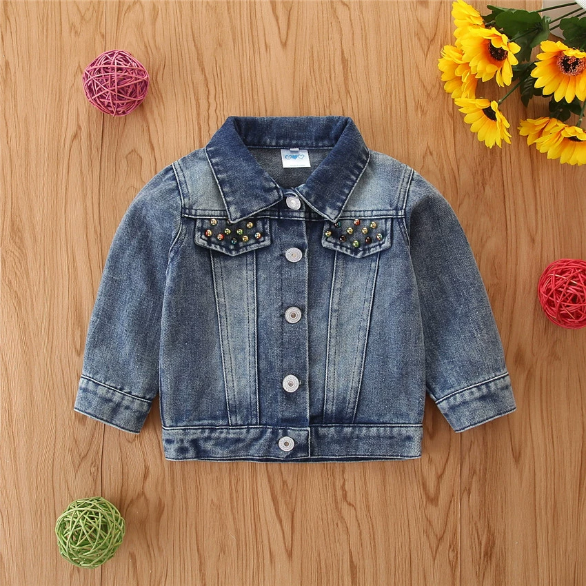 Denim demi-season autumn children's short jacket, European style, western style, wholesale