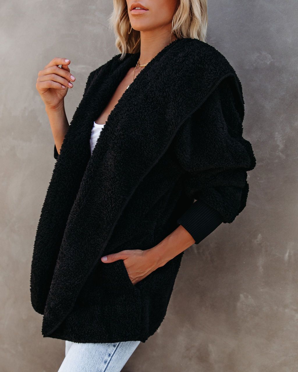 wool solid color long-sleeved jacket NSSE36018