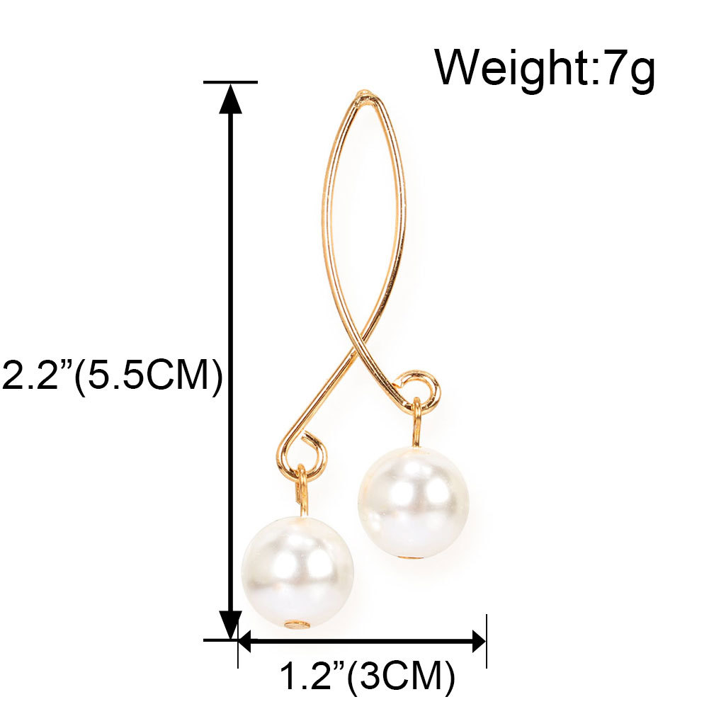 الأقراط الشخصية الأوروبية والأمريكية عبر الحدود Fauxpearl Earrings السيدة آذان اللؤلؤ والأقراط F7280 display picture 1