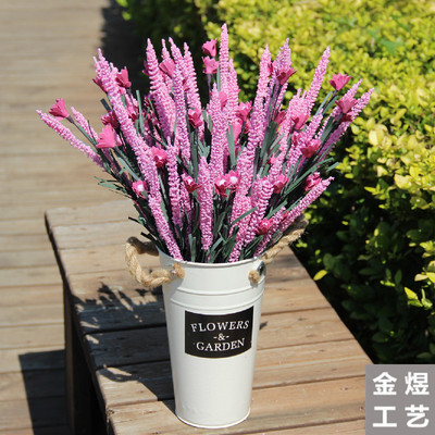 薰衣草仿真花 塑料永生绢花 人造假花束厂家批发 家居装饰