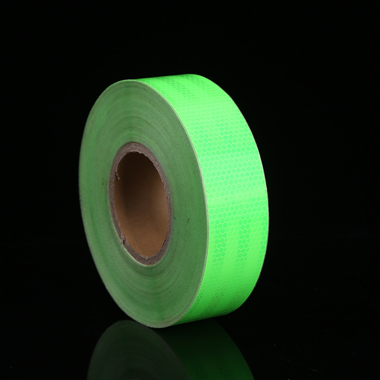 厂家工程级警示反光膜荧光绿色交通反光贴条 安全晶格反光膜定制
