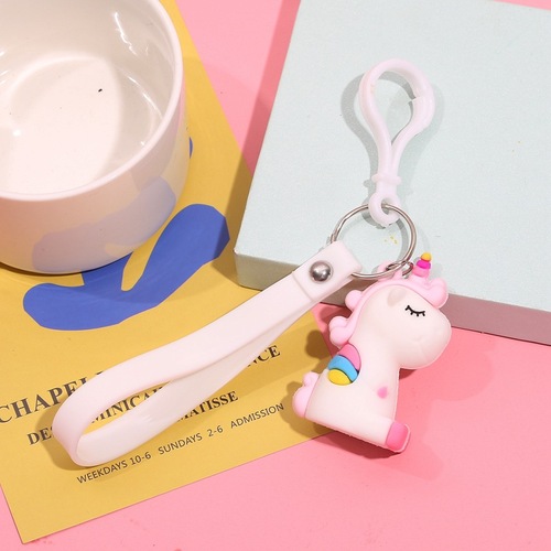 Creative cute cartoon pony keychain duck rabbit bear bag hook couple small gift street stall