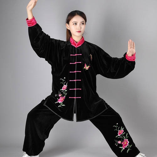 Velvet Tai Chi suit warm taichi martial arts performance clothing women morning exercise clothing performance Tai Chi clothing women