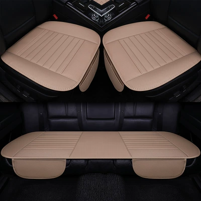 Set All-Inclusive Bamboo Charcoal Seat — Seat cushion, seat cover - beige-half-package-without-bamboo-charcoal-three-piece-set