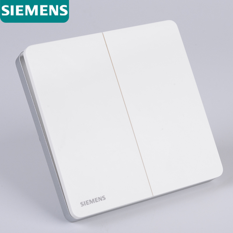 Siemens Ruizhi titanium silver Siemens switch socket smart ivory white + silver frame single-link dual-control five-hole USB
