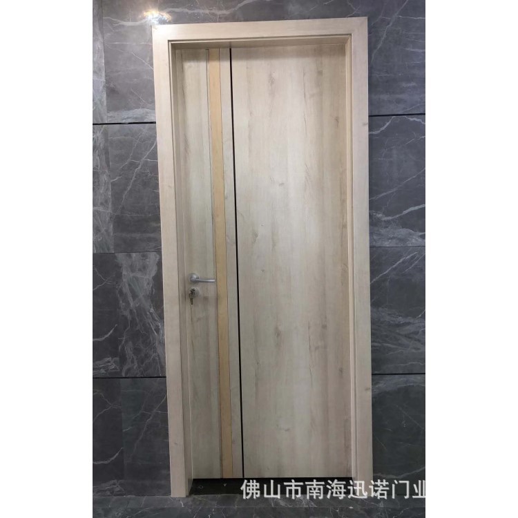 Puerta de cristal de carbono ecológico sin pintura de estilo simple 45mm puerta trasera de múltiples capas hoja reductora puerta plana marco de puerta de madera maciza image 4