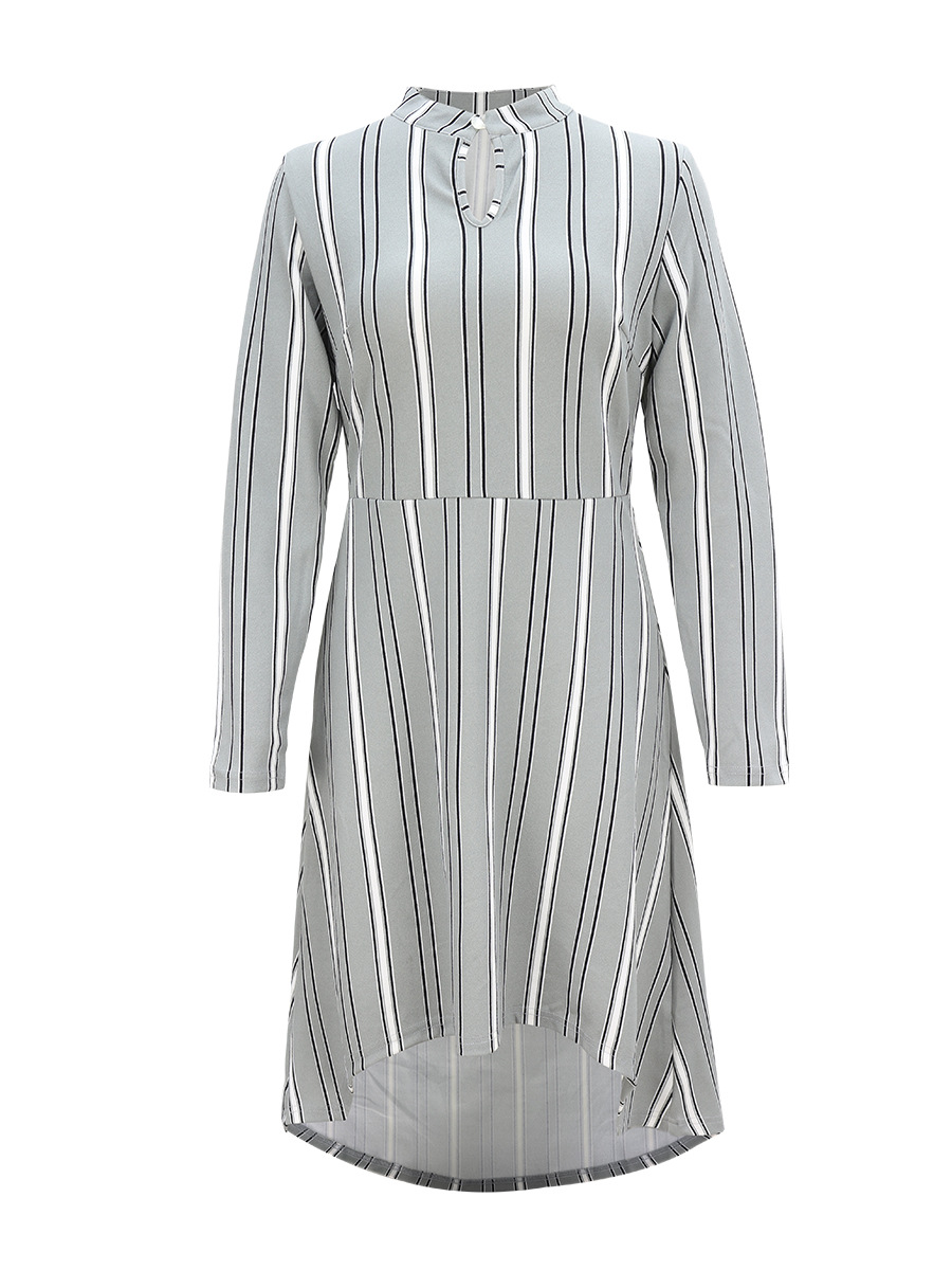  striped long-sleeved dress NSAL1889