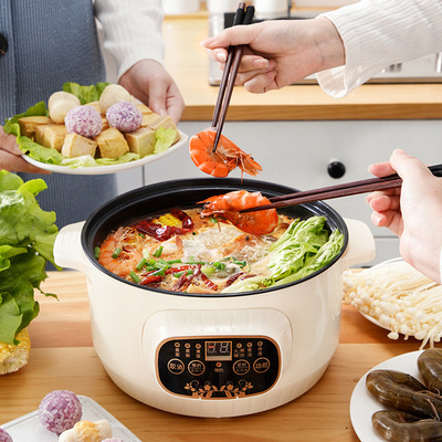 厂家直销电炒锅多功能电热锅电火锅小电锅电煮锅定制LOGO外卖火锅|ms