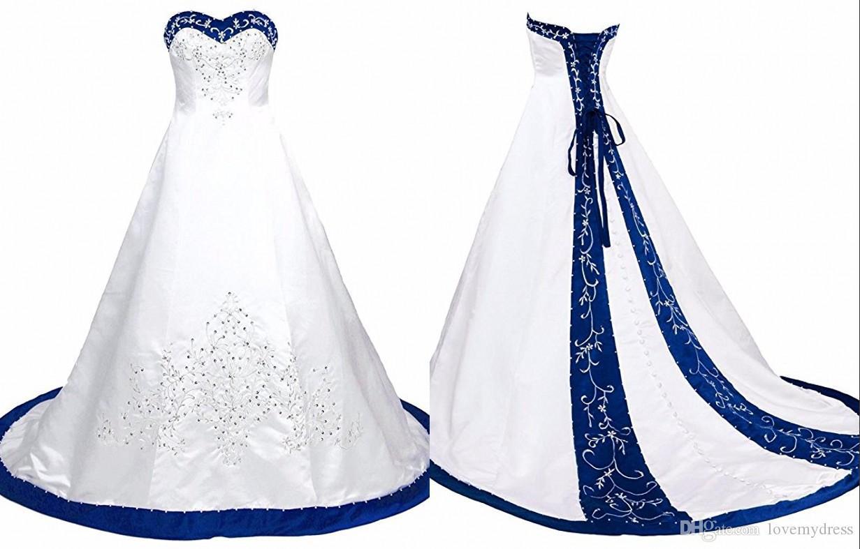 亚马逊外贸婚纱礼服拖尾刺绣2021新款公主缎面A系带亮片串珠婚纱