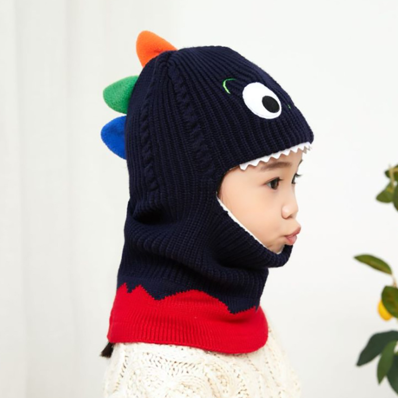 Children Unisex Cartoon Style Cute Dinosaur Ear Warap Wool Cap display picture 4