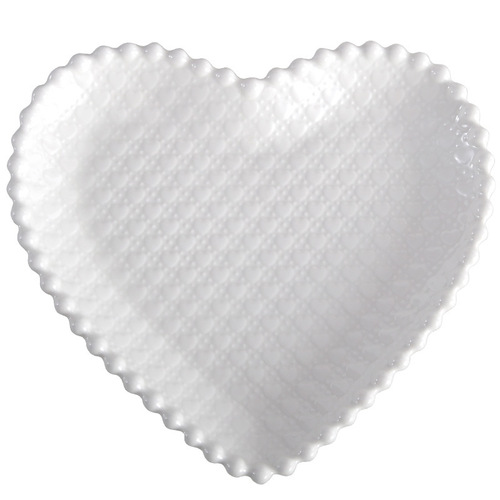 Creative Nordic peach heart dish plate ceramic pure white love home dish cute breakfast dessert multi-lattice snack dish