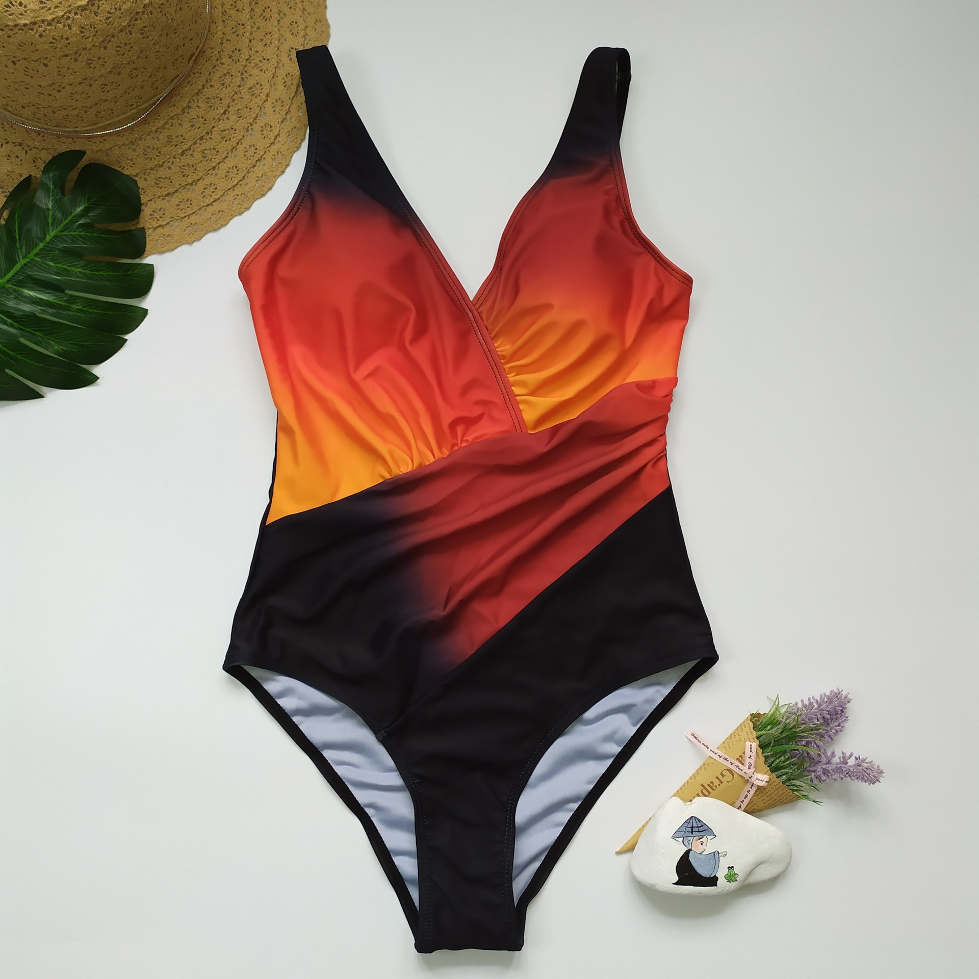 rainbow gradient color one-piece swimsuit bikini NSHL3309