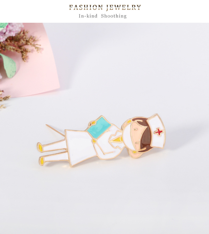 Hot Sale Fashion Corsage Nurse Girl Oil Drop Brooch  Wholesale Nihaojewelry display picture 9