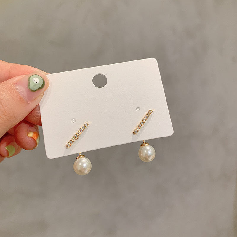 6g Weight Artificial Pearls, Rhinestones Inlay Material 1 Pair Elegant Square Flower Bow Knot Alloy Inlay Artificial Pearls Rhinestones Women's Earrings