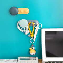 Hole-free wall-mounted multi-functional plug hook household power cord and data cable organizer, plug fixer