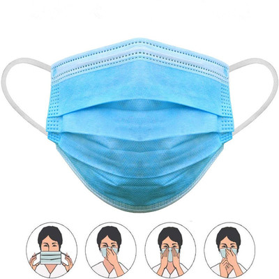 厂家直销一次性口罩防护三层加厚中间熔喷布现货防尘50装民用口罩|ru