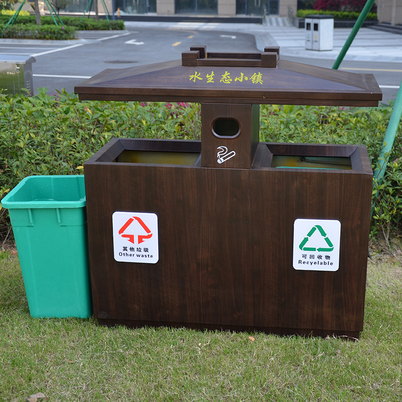 厂家批发小木屋景区环卫垃圾桶室外园林小区分类果皮箱