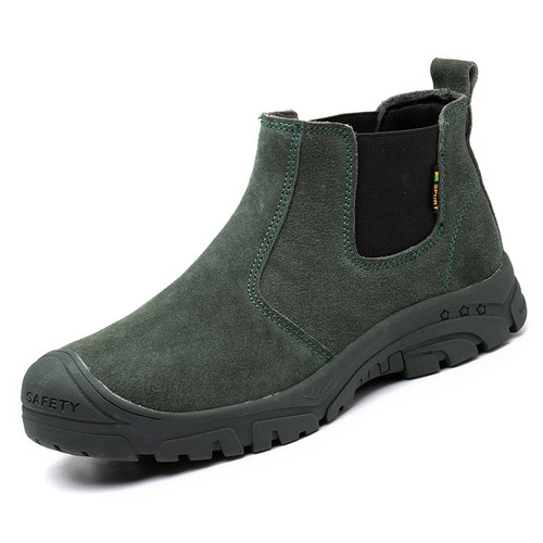 Anti-smash, anti-puncture suede cowhide labor protection shoes for men, steel toe-toe safety protective work shoes, construction site welding shoes