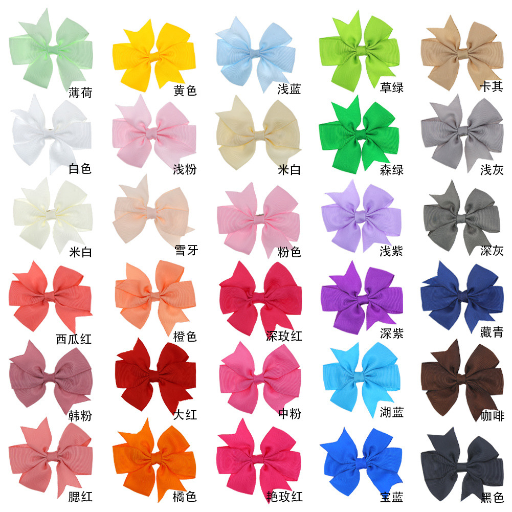 Solid Color, Bow Knot Pattern Cute Solid Color Bow Knot Cloth Hair Clip