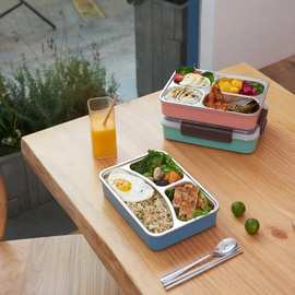 小号三分格304不锈钢饭盒上班族学生分格餐盒便当盒可注热水保温