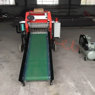 玉米杆稻草青储压块机自动秸秆粉碎打捆包膜机养殖场饲草打包机