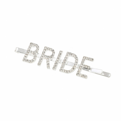 Kashitong European and American alloy rhinestone letter hairpin bride bride one-word clip side clip wedding headdress hair accessories