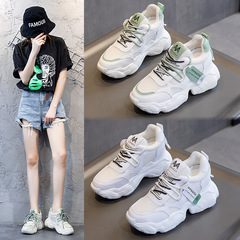 內增高時尚女鞋歐洲站網面百搭松糕底老爹鞋女2023潮鞋高跟透氣