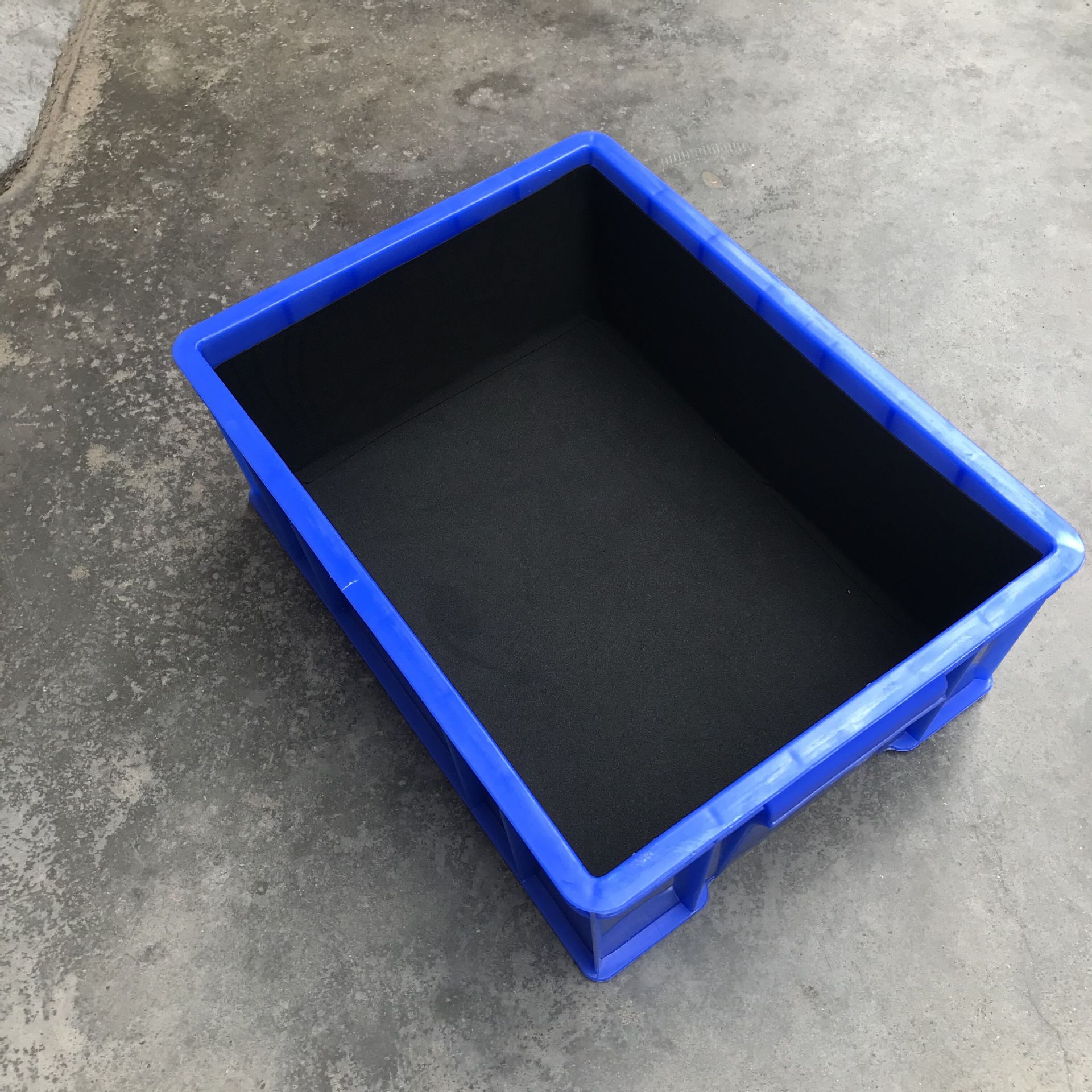 蓝色周转箱 塑料长方形加厚塑料箱 带盖物流箱 养鱼水产箱 储物箱