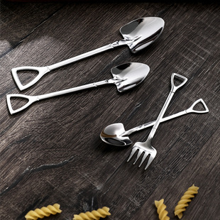 304 stainless steel coffee spoon creative dessert spoon shovel spoon military shovel spoon self-reliance spoon