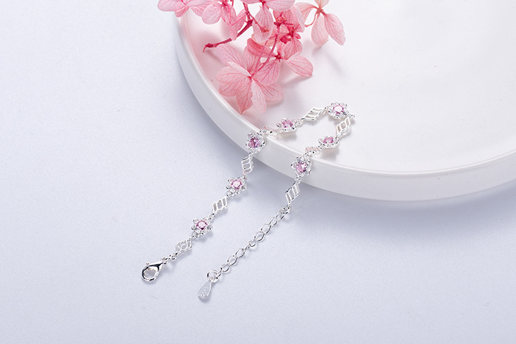 fashion heartshape pink zircon cherry blossom bracelet wholesalepicture5