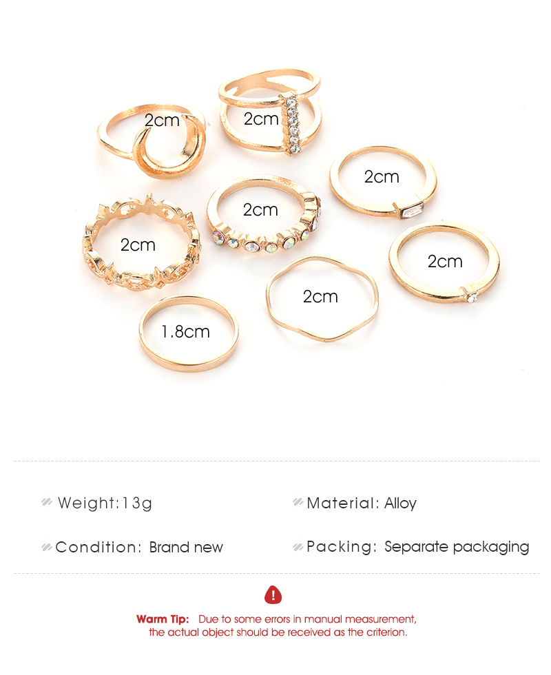 Fashion Diamond Creative Moon Ring Set display picture 1