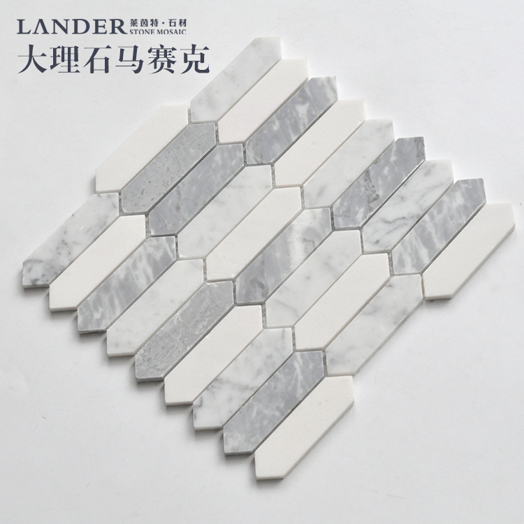 Factory Wholesale natural Marble Mosaic Carrara Hexagonal Stone Mosaic Shower Room metope