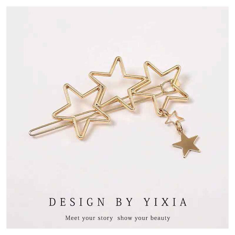 Fashion Retro Hairpin Five-pointed Star Hairpin Geometric Love Top Clip Hairpin Metal Hair Accessories Wholesale Nihaojewelry display picture 7