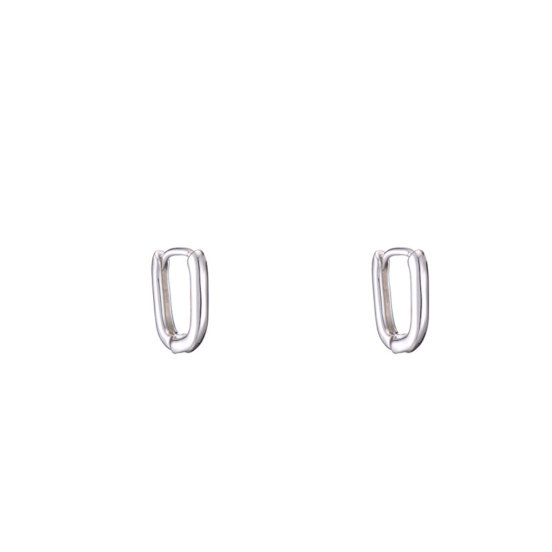 2022 nuevo estilo frío estilo 925 pendientes de plata esterlina pendientes geométricos brillantes pequeña hebilla de oreja pendientes personalizados para hombres y mujeres