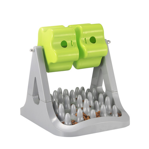 Roller-style intelligence development slow feeder toy with automatic rotating feeder, dog slow feeder bowl, sniffing training device
