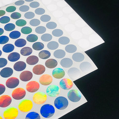 PP合成紙亞銀龍鐳射圓形不乾膠撕不爛防刮貼紙定製LOGO商標籤