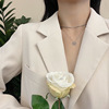 Necklace, fashionable trend zirconium, Korean style, silver 925 sample