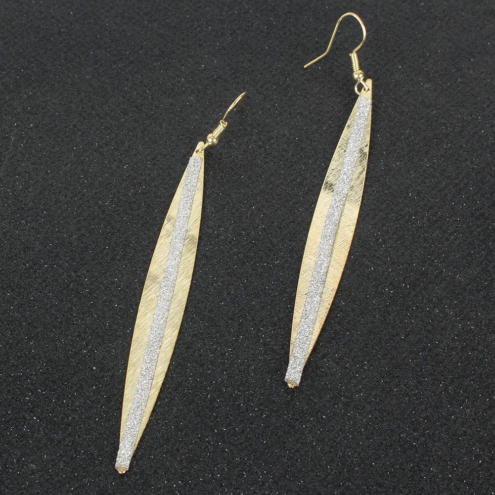 Fashion Willow Leaf Alloy Frosted Earrings Personality Creative Metal Earrings Wholesale Nihaojewelry display picture 4