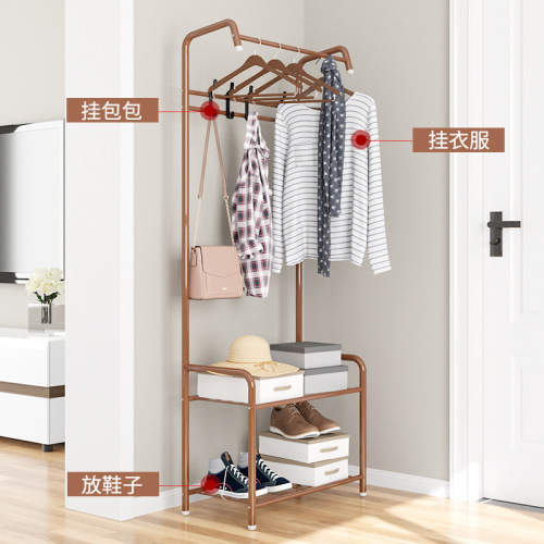 Simple Clothes Hanger Floor Bedroom Coat Rack Hang Clothes Shelf Wardrobe Storage Shelving Creative Storage 