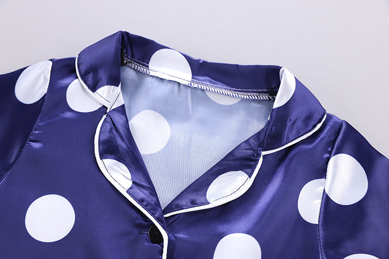 Childrens Ice Silk Pajamas Set Summer Short Sleeve Casual Homewear_voghion.com