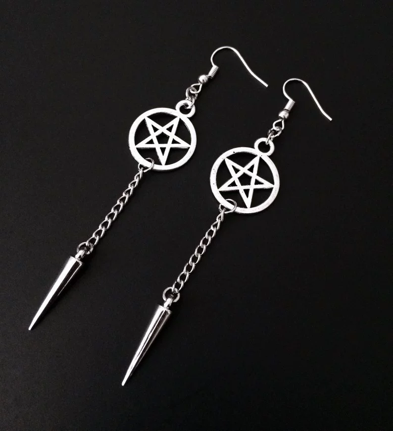 Пентаграмма шилон Темная готикаPentagram Supernatural серьги кросс-борт зарубежная торговля
