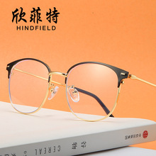 新款防藍光眼鏡 復古男女士平光鏡金屬眼鏡框近視配鏡眼鏡架批發