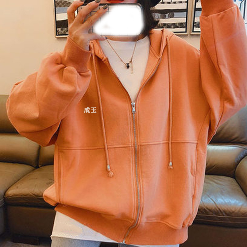 2020 new pattern company team zipper white Long sleeve Sweater machining customized Solid School Athletic Wear customized